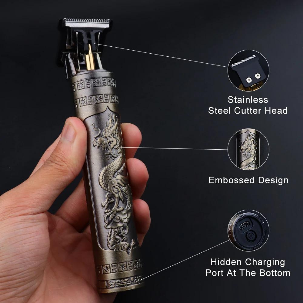 Vintage T9 Electric Cordless Hair Cutting Machine Professional Hair Barber Trimmer for Men Clipper Shaver Beard Portable Hair Cutting Machine