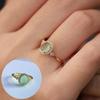 PANJBJ Anello Geometrico in Argento Sterling 925 con Giada di Hotan per Donna Ragazza Regolabile Gioielli Delicati Retrò Regalo di Compleanno Dropshipping