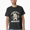 Working On My Meowscles Funny Cat Gym Workout Pun Classic TShirt