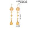Retro Charm Irregular Circle Liquid Metal CCB Pleated Hammered Long Tassel Dangle Earrings for Women Fashion Jewelry Accessories
