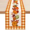 Fall Thanksgiving Pumpkin Maple Leaf Linen Table Runners Party Decor Reusable Kitchen Dining Table Runners Autumn Decorations