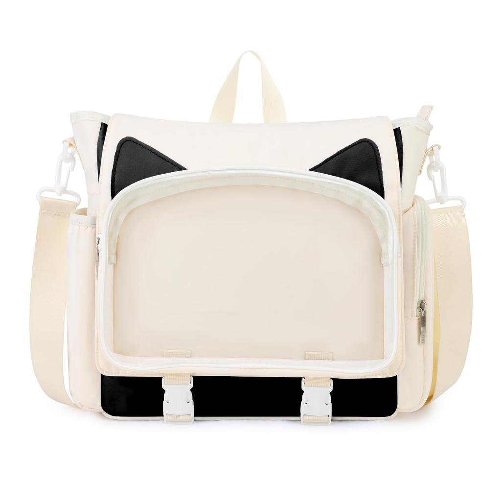 Ita Oshikatsu A4 Cute Cat Ear Backpack with Clear Shoulder Backpack for Perfect for and Travel [TINYAT] Bag, Backpack, Size, Water-Repellent, 3-Way,