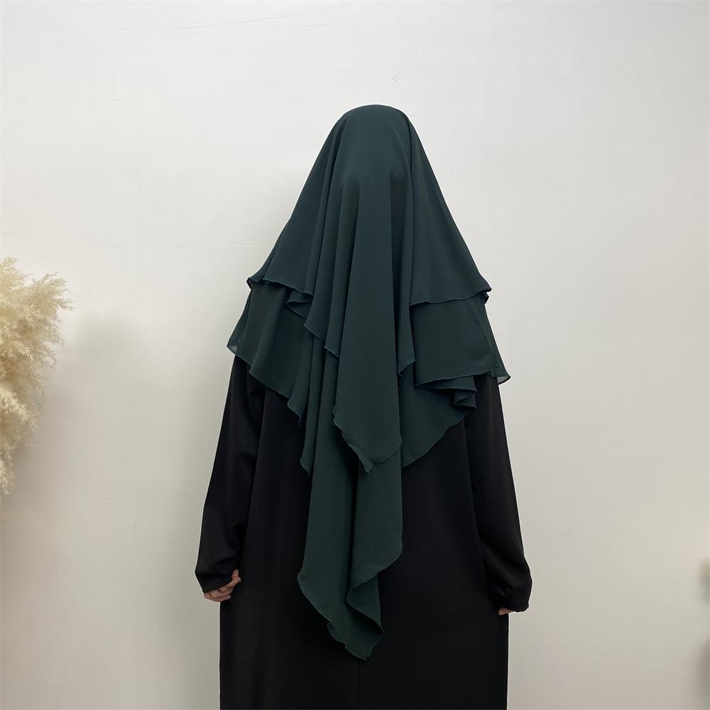 Ethnische einfarbige Chiffon-Kopfbedeckung Naher Osten Dubai Türkei Einfarbige zweilagige Kopfbedeckung
