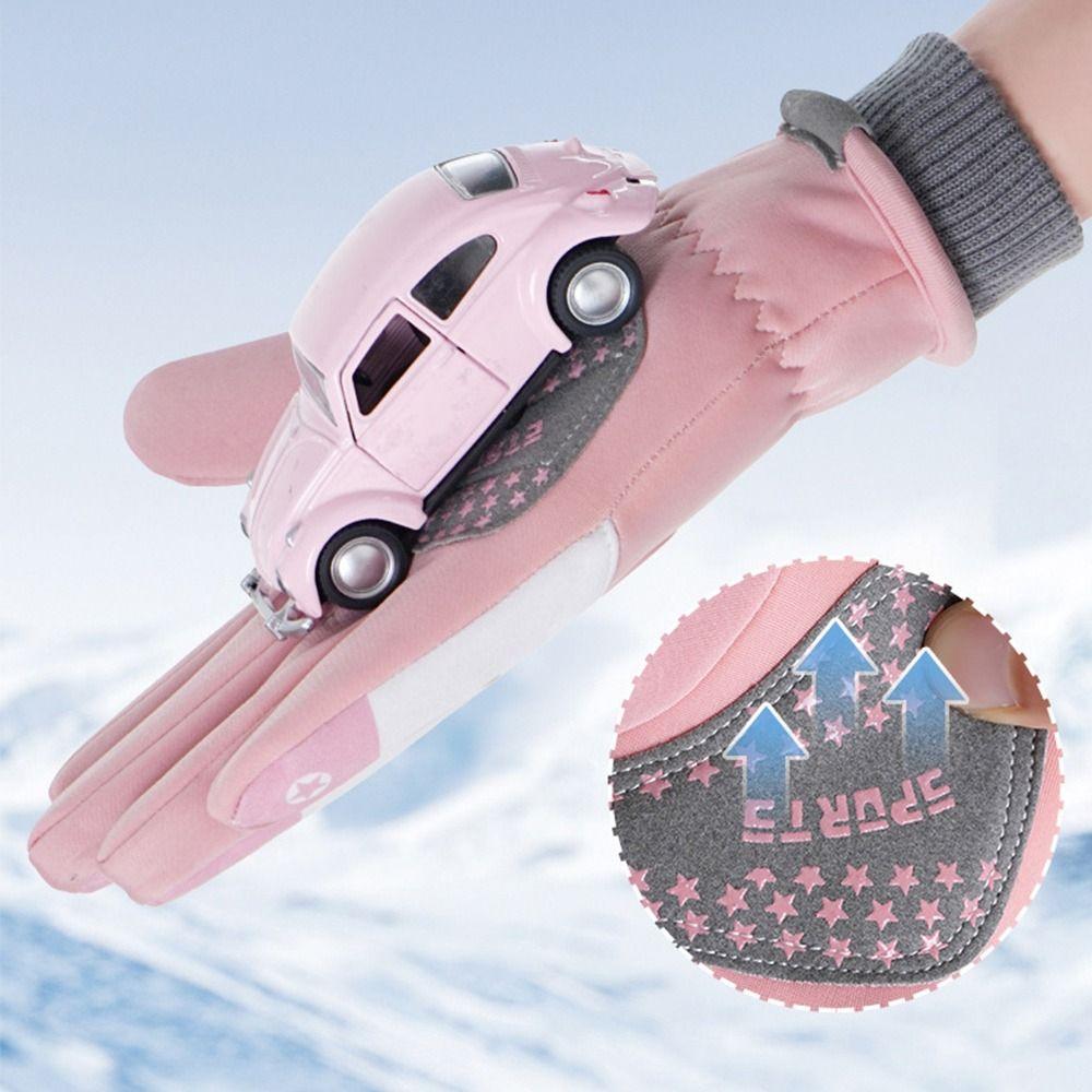 Thicken Cycling Riding Mittens Non-slip Children Bicycle Gloves Kids Winter Gloves  for Boys Girls