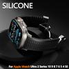 Silicone TPU Strap for Apple Watch Band Ultra 3 49mm 46mm 45mm 44mm Titanium Color Bracelet for IWatch Series 11 10 9 8 SE 7 6 5