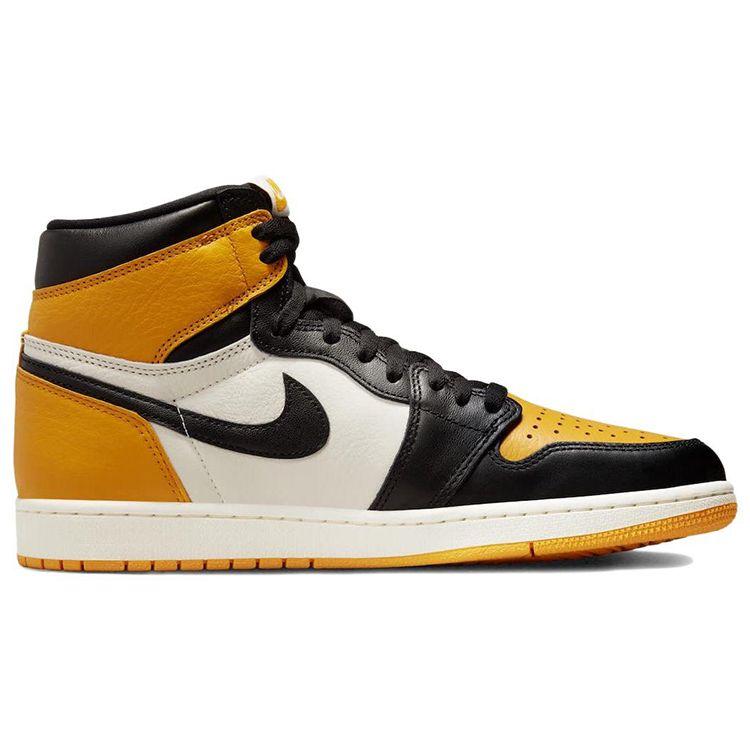 Air Jordan 1 Retro High OG Yellow Toe Unisex-Sneaker Taxi Schwarz Sail 555088-711