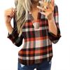 Women Casual Cotton Long Sleeve Plaid Shirt Women's Slim Jacket Shirt Top