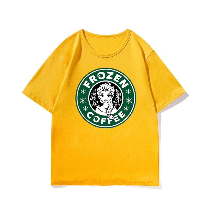Frozen Tshirt Female Anime Anna Aisha Short Sleeve European and American Oversize Cobrand Clothes Trend