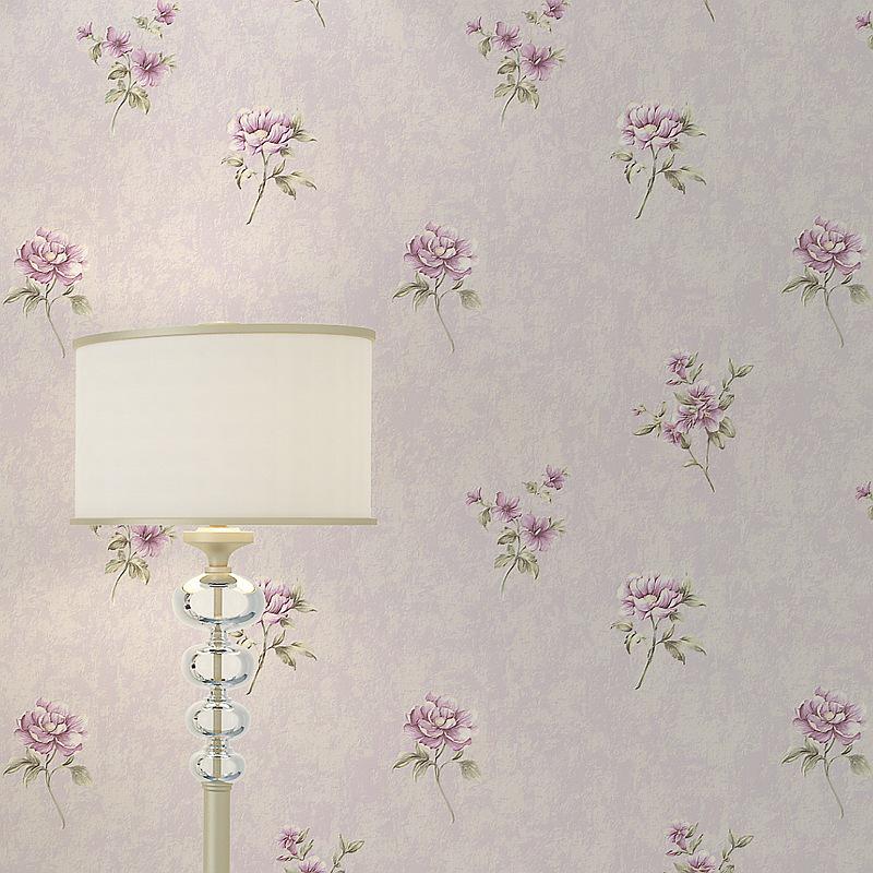 Light Purple 3D Floral Embossed Wallpaper for Bedroom, Living Room, Hotel, or Beauty Salon