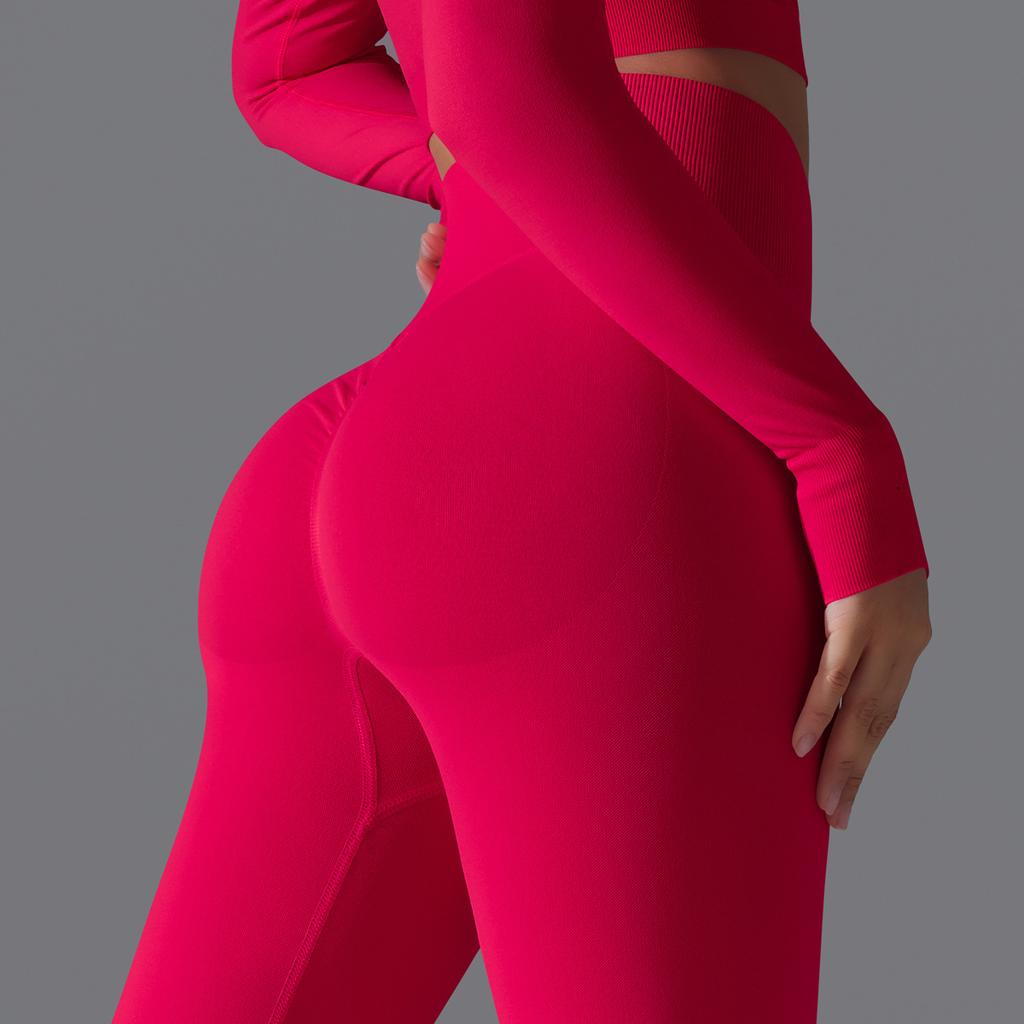 European and American Pure Color Peach Sports Pants, Tight-fitting Running and Fitness Yoga Wear, High Waist Hip-lifting Yoga Pants for Women