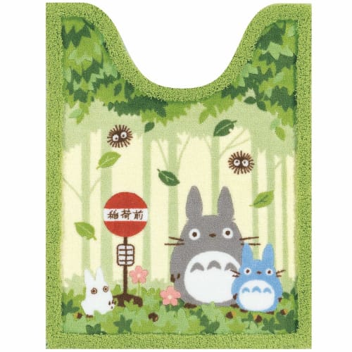 Senko My Neighbor Totoro Friends Long Toilet Mat, Approx. 80 x 60 cm, Green, Antibacterial and Odor Resistant, Made in Japan, Character Design 37147