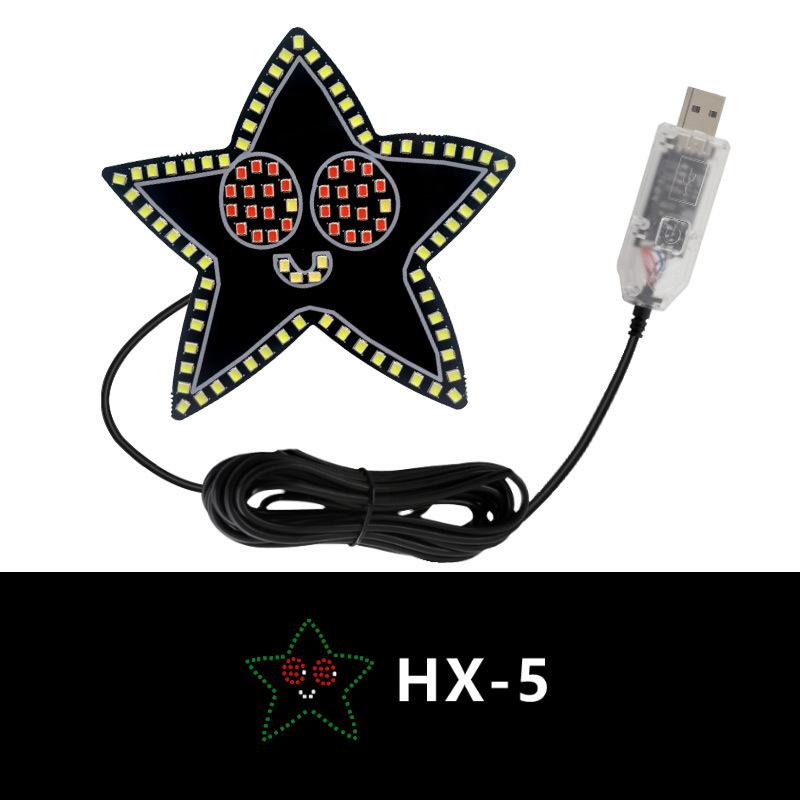 Car star window lamp LED decorative lamp creative no-wiring love heart online celebrity rear window expression lamp