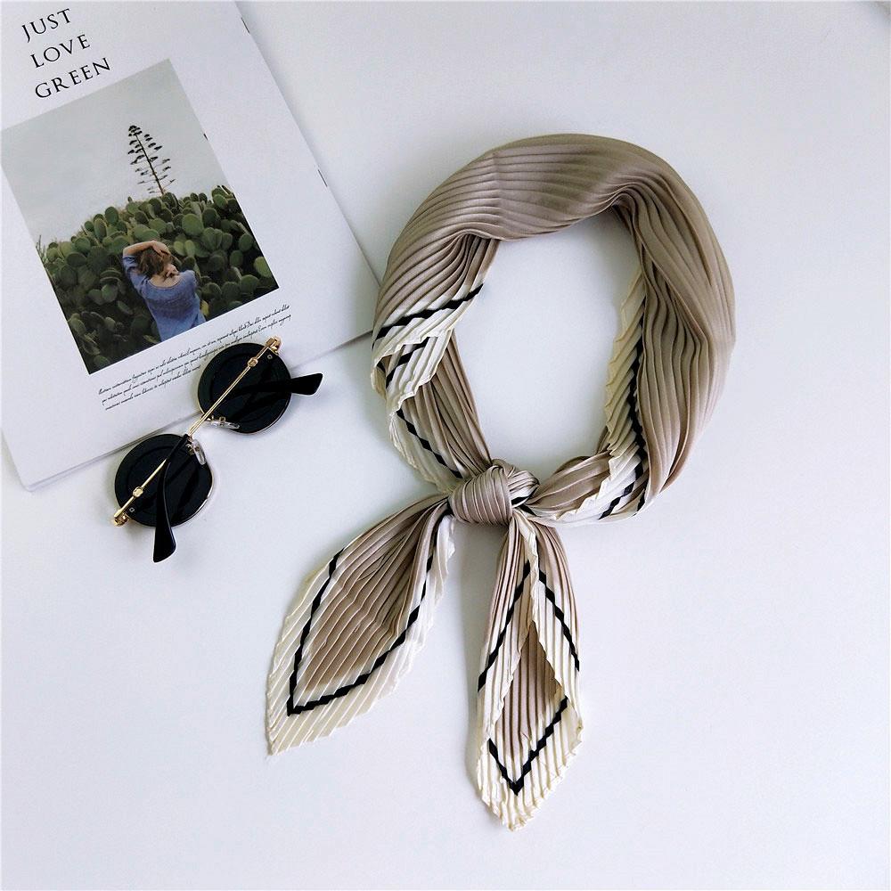 Decorative Simple Texture Silk Scarf Women'S New Style Spring And Autumn Summer Fashion Versatile Headscarf Work Scarf
