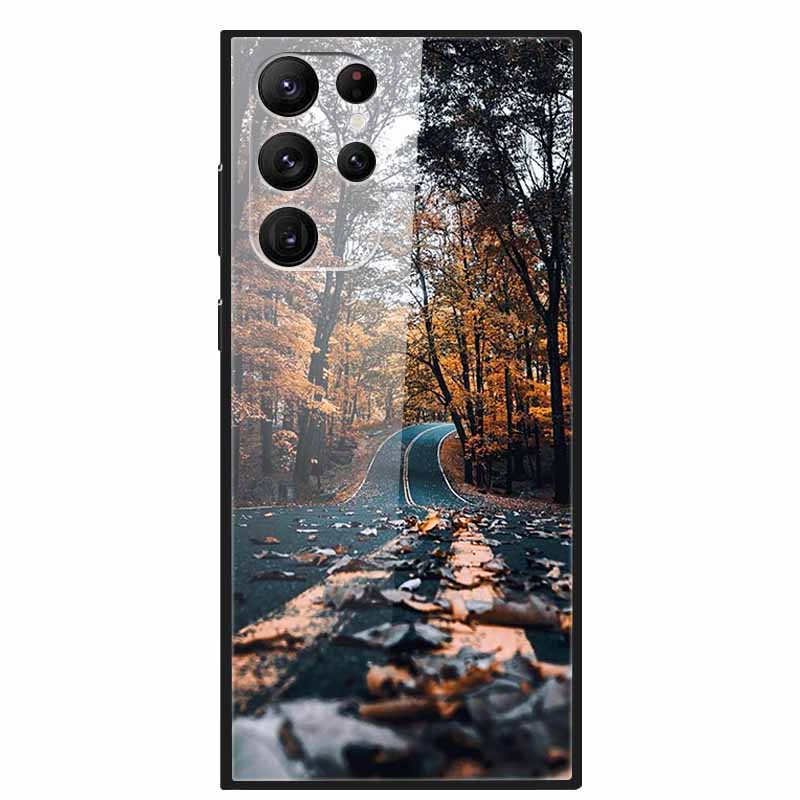 Gehärtetes Glas Cover Für Samsung S23 Ultra 5G Hülle S 23 Luxus Hartes Funda für Samsung Galaxy S23 Plus Ultra 5G Bemaltes Coque S23