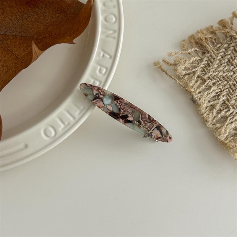 

Простые ацетатные заколки для волос, боковые шпильки, черепаховый панцирь, цветные заколки, овальная форма, геометрическая шпилька, женские аксессуары для волос коричневый