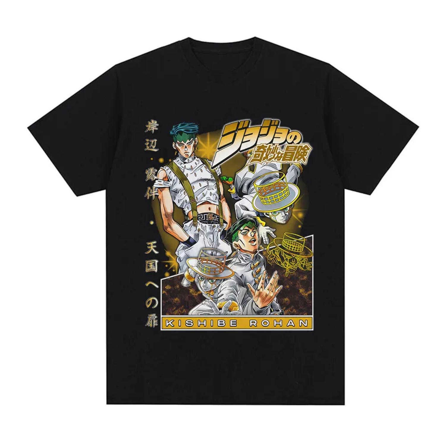 

Anime Jojo Bizarre Adventure Rohan Kishibe T Shirts Men s Women Summer Casual Cotton New Short Sleeves Oversized Top Streetwear S разноцветный