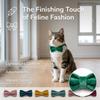 Nœud Papillon Chat en Velours Élégant Fait Main pour Animal de Compagnie Plusieurs Couleurs Unies Amovible Bricolage Nœud pour Collier d'Animal de Compagnie Gentleman Animal de Compagnie