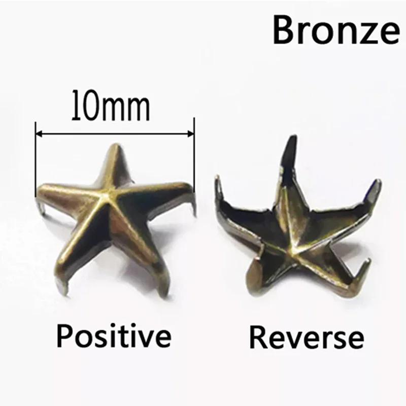Star Rivets 7mm 10mm 15mm 20mm Gold Silver Buttons DIY Scrapbooking Embellishment Handmade Shoes Bags Fastener Brads Decors