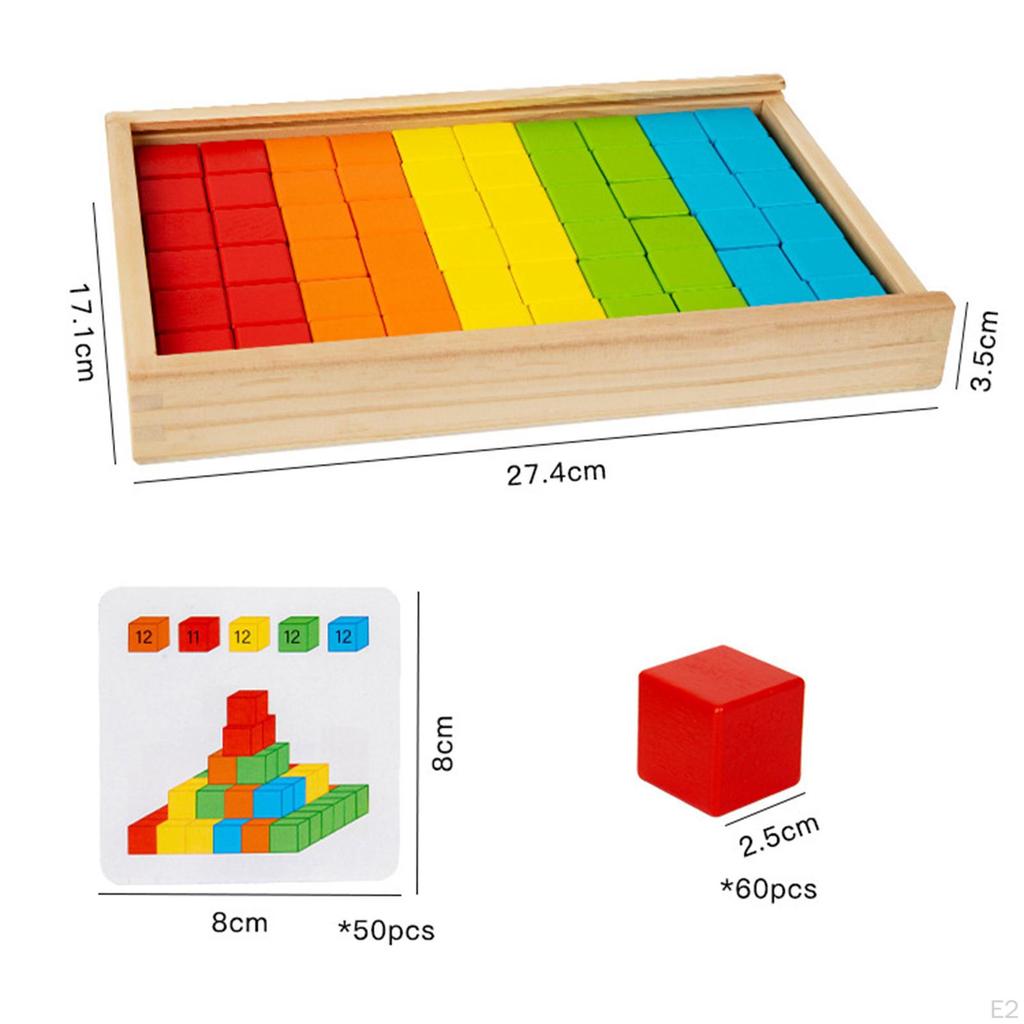 Wooden Building Blocks Set Early Development Activity Toy Versatile Christmas Gifts Storage Box