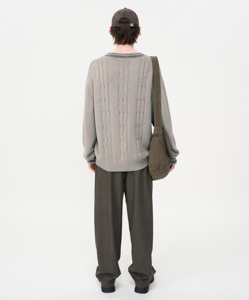 INSILENCE Wool Tapered Pants Brown