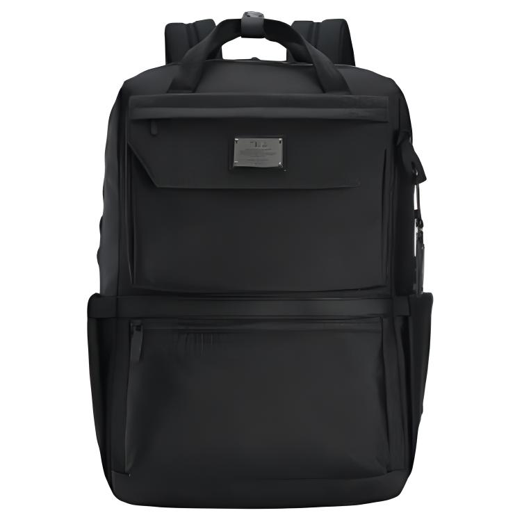 FILA Logo Plaque Zipper Closure Fabric Backpack Unisex backpack Black F13M443102FBK Black