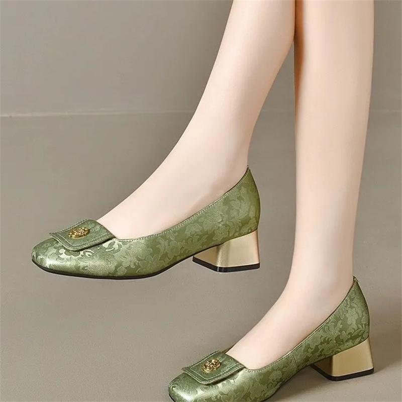 zapatos de mujer women classic round toe light weight comfort office career square heel shoes lady casual elegant pumps ab255