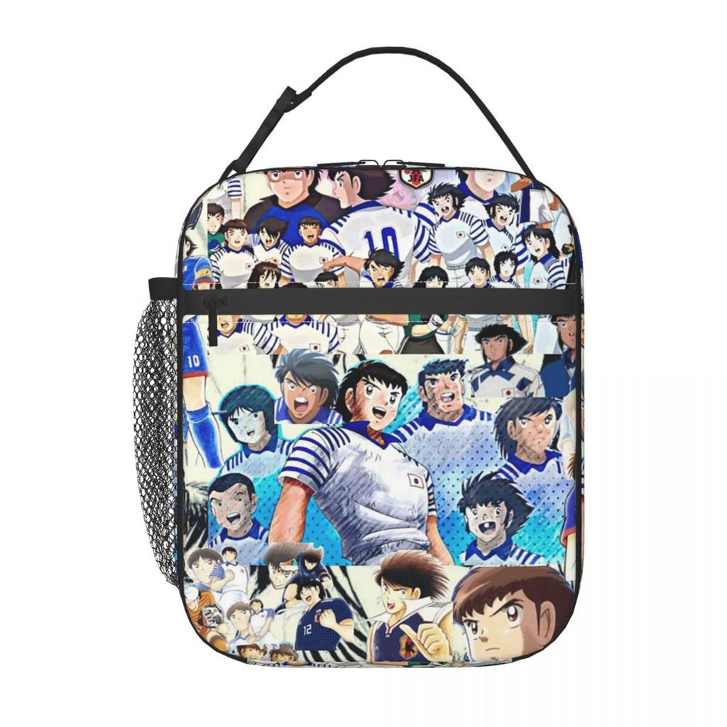 Japan Football Manga Captain Tsubasa Insulated Lunch Bag for Women Office Cooler Thermal Food Box Tote Lunch Boxes Container