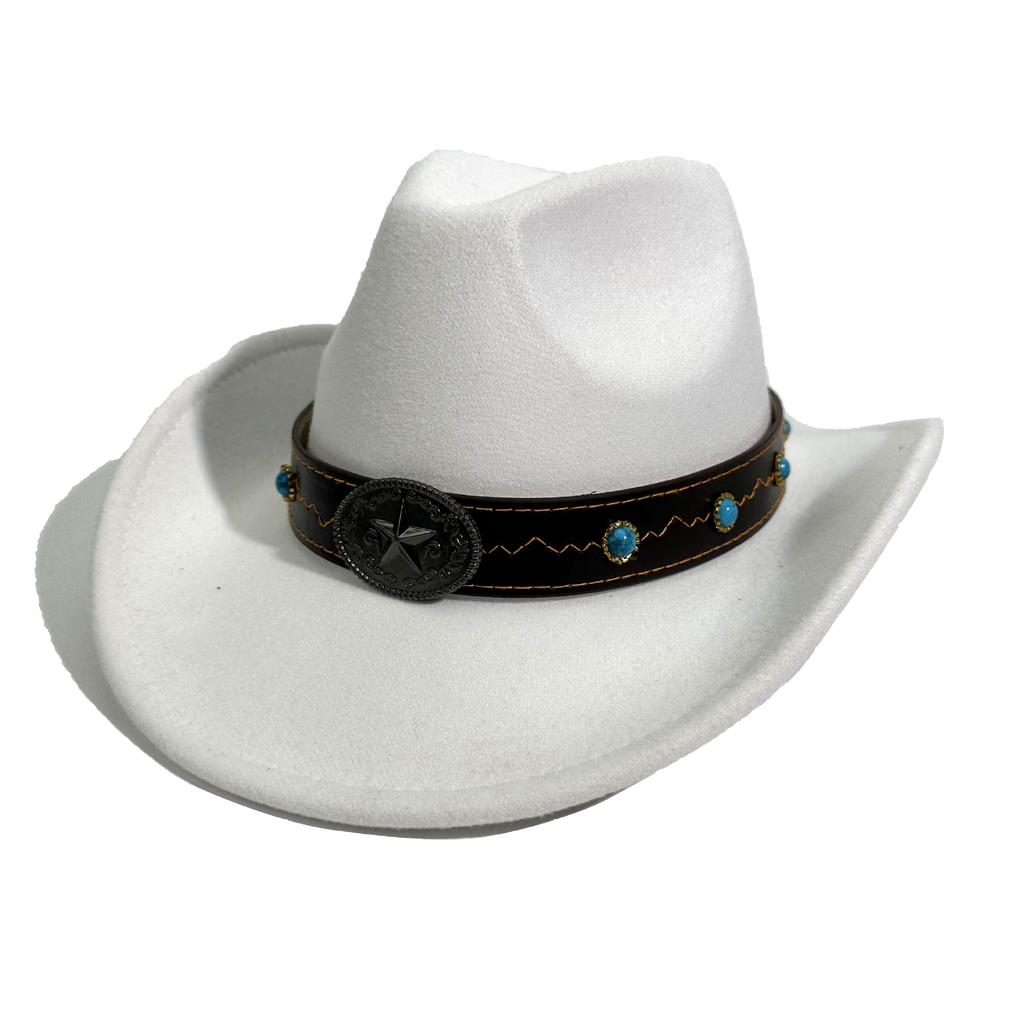 Western Cowboy Hat Autumn And Winter Male And Female Knight Hat European And American Style Big Edge Top Hat Jazz Hat