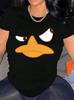 Duck Graphic Print T-Shirt For Women Casual Short Sleeve Tee Comfortable Crew Neck Soft Adorabl