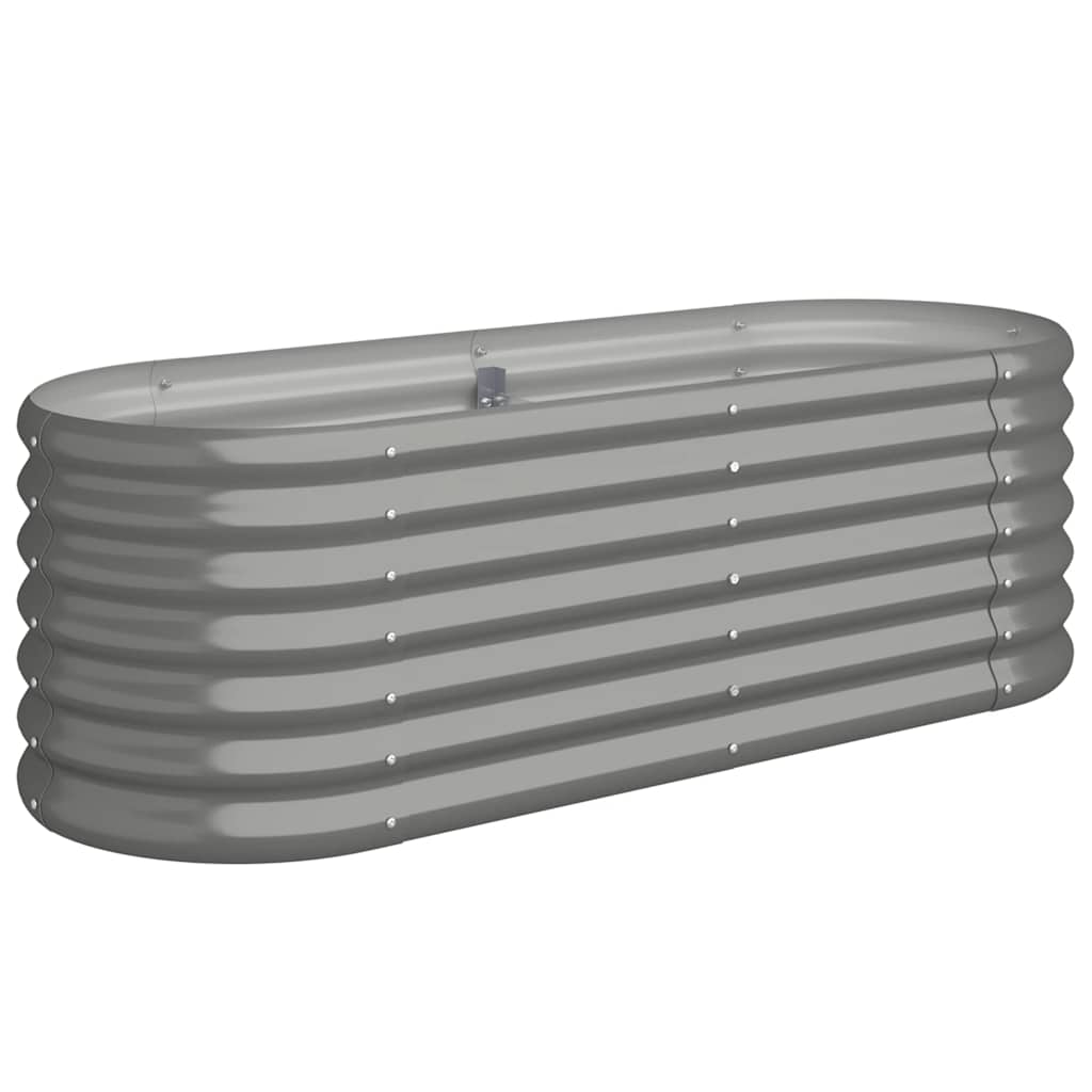 Vidaxl Raised Planter, Powder-Coated Steel 114X40X36 Cm, Grey
