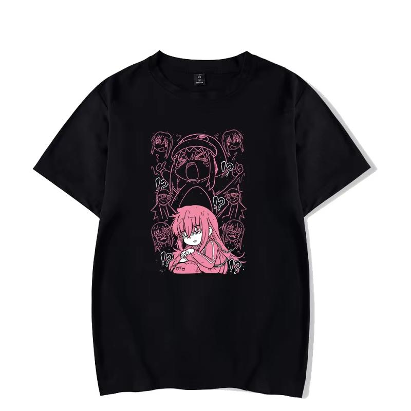 Bocchi The Rock Gotou Hitori Classic Manga Graphic T‑Shirt Japanese Anime Harajuku Hip‑Hop Cotton Loose Oversized Casual Streetwear Tops For Men Women