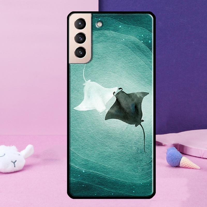 Animal Manta Ray Phone Case For Samsung Galaxy S25 Ultra S24 Ultra S9 S10 S20 S21 S22 Plus S23 S24 FE Cover