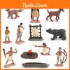 Vibrant 12 Piece Indian Character Set With Chief Warrior And Fire For Play And Display