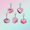1PC Colored Birthday Cake Key Holder Vintage Acrylic Toy Gift Car Keychain Kawaii Backpack Zipper Ins Airpods Decorative Pendant