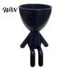 Office Desk Planter 3D Printed Sitting Human Figure Succulents Planter, 2-in-1 Desktop Pot & Decor Ornament, Matte Finish Small Flowerpot for