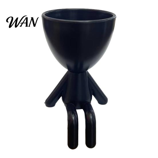 Office Desk Planter 3D Printed Sitting Human Figure Succulents Planter, 2-in-1 Desktop Pot & Decor Ornament, Matte Finish Small Flowerpot for