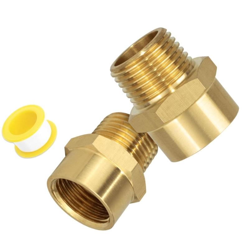2PCS Brass G1/2 BSP Female To 1/2Inch NPT Male Thread Pipe Fitting Adapters