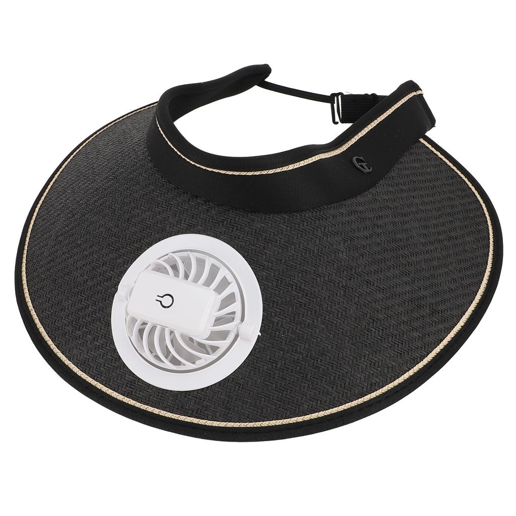 Fan Hat USB Rechargeable 300mah Elastic Band Angle Adjustable Extra Large Brim Fan Cap for Travel Beach