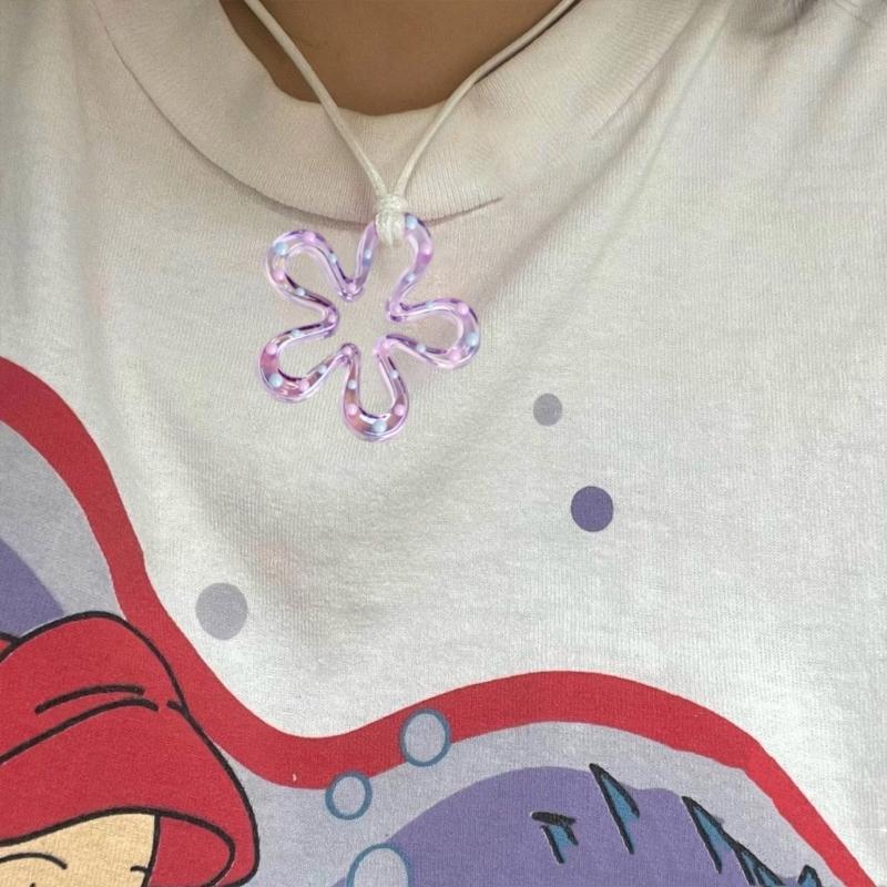 Resin Five-Petal Flower Loose Beads Double Side Flower Charm Pendant DIY Accessories Necklaces Earring Jewelry Making