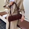 Retro baguette bag autumn and winter new simple suede pillow bag underarm bag women's shoulder bag