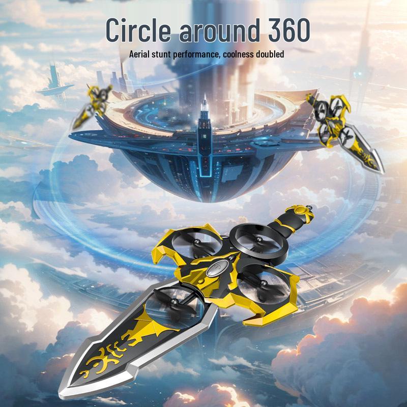 Flying Sword-Shaped RC Toy Aircraft for Kids - Durable, Crash-Resistant, One-Key Somersault Function
