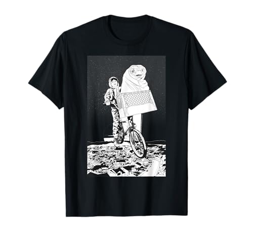 E.T. Elliot and E.T. Flying Bike Sketch Graphic T-Shirt