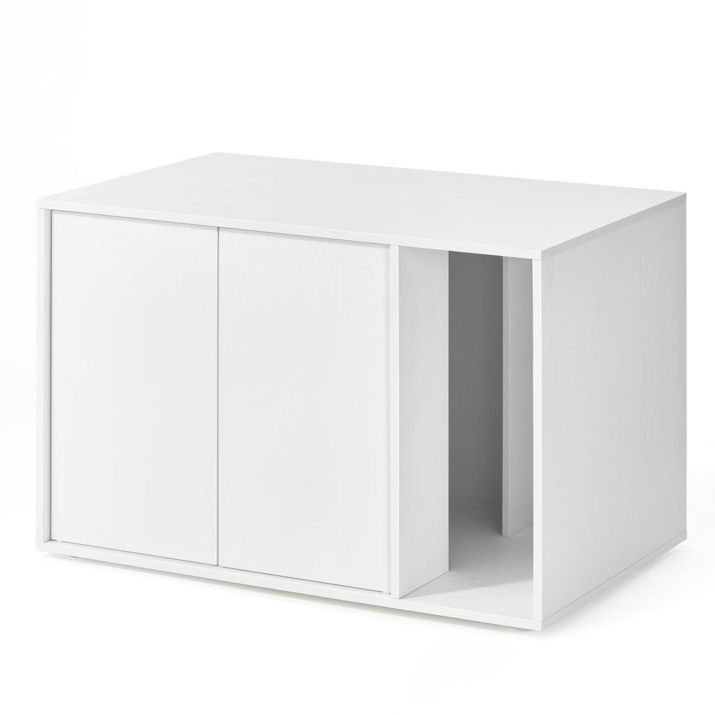 SONGMICS HOME Superfast Toolless Assembly, Cat Litter Box Enclosure, Cat House, for Large Cats, Push-to-Open Doors, Display Side Table, Coffee Table