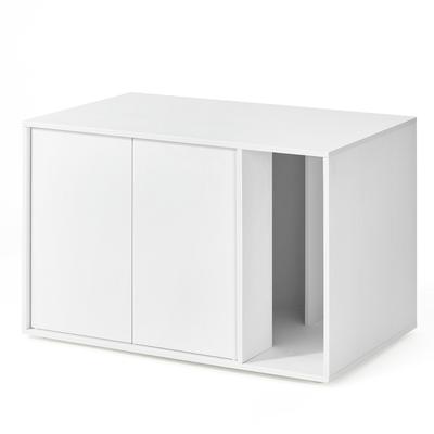 CASA Montagem Super Rápida Sem Ferramentas, Recinto para Caixa de Areia de Gato, Casa para Gatos, para Gatos Grandes, Portas de Abrir com Pressão, Mesa Lateral de Exibição, Mesa de Café