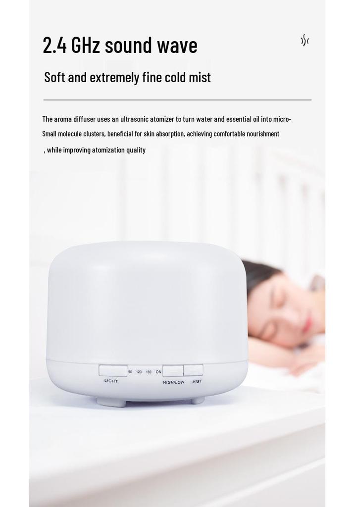 500ml Large Mist Humidifier & Essential Oil Diffuser for Home