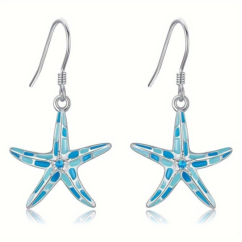 1 Pair Beach Style Drop Earrings, Blue Fruit…