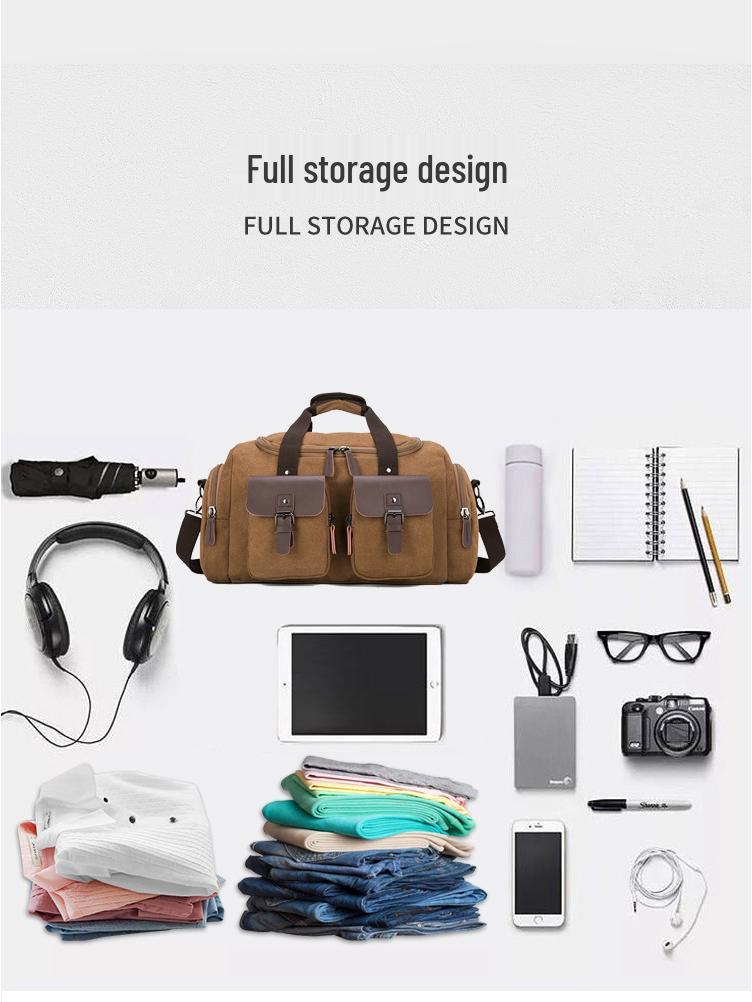 Waterproof Large Capacity Microfiber Canvas Crossbody Travel Bag