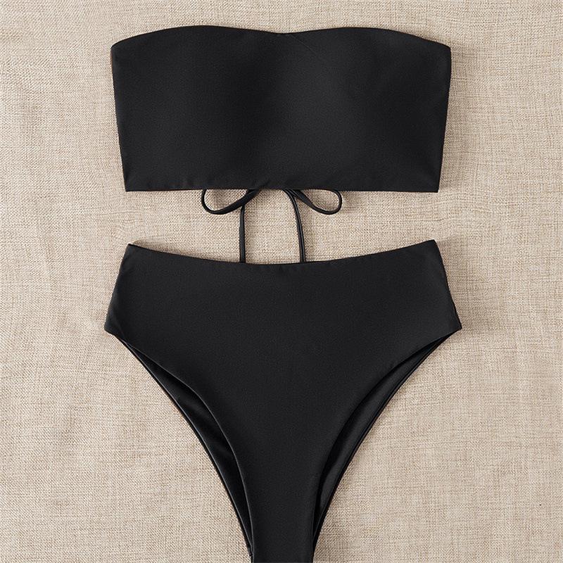 Summer Backless Tight Bikini Split Swimsuit for Women - European & American Style Nylon Swimwear