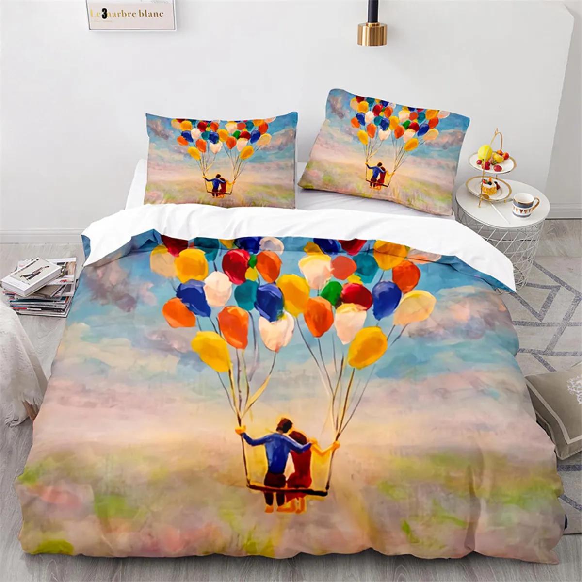 

Oil Painting Duvet Cover Abstract Art For Adults Landscape Romantic Couple For Women Men Gifts For Bedroom Decorations King Size EU Single(135*200cm)3pcs