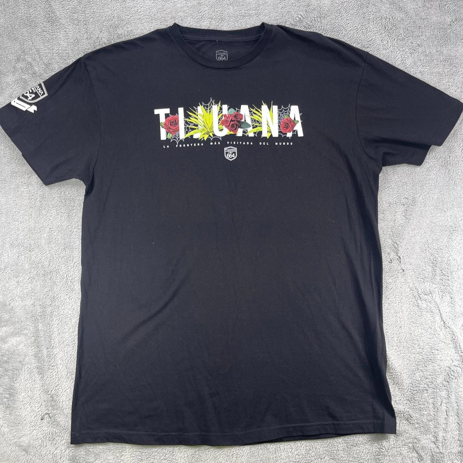 

Tijuana I Love 664 T Shirt Mens XL Black Graphic Print Crew Neck Travel Tee 4XL
